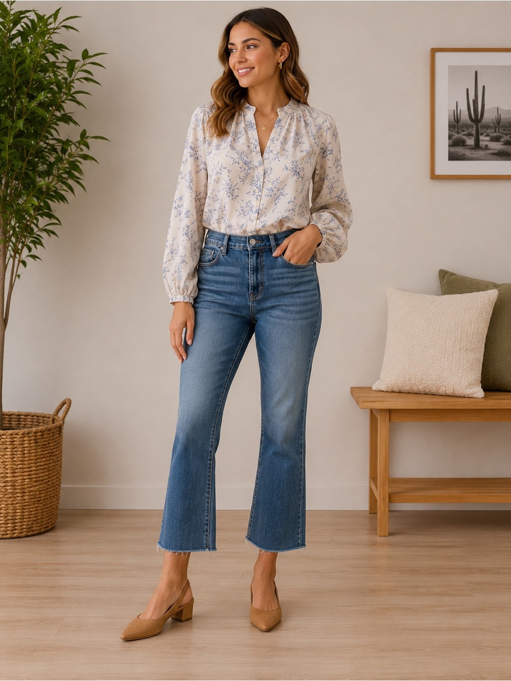Stradivarius Cropped Flare Jeans